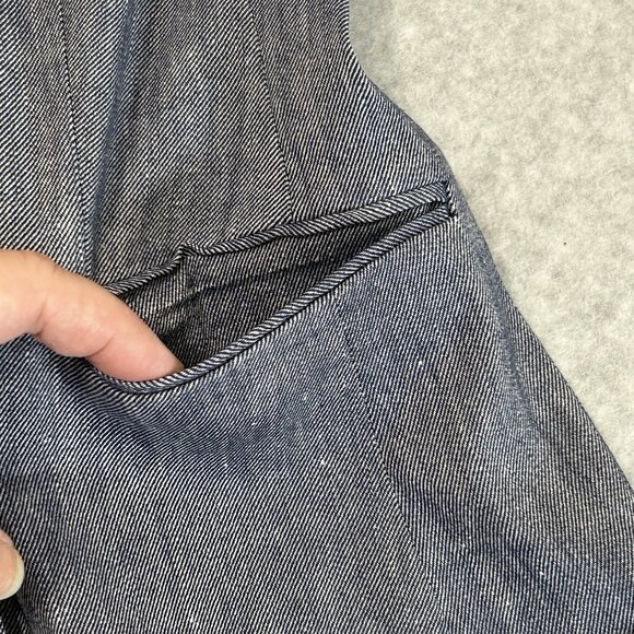 EXPRESS Blazer Womens 0 One Button Denim Look Lightweight Tailored Stretch - Picture 10 of 12